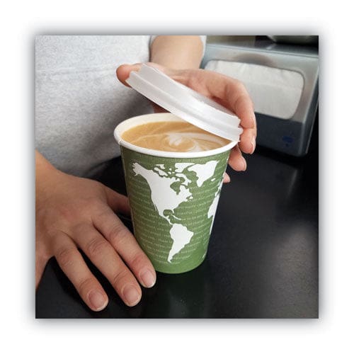 Eco-Products Ecolid Renewable/compostable Hot Cup Lid Pla Fits 10 Oz To 20 Oz Hot Cups 50/pack 16 Packs/carton - Food Service -