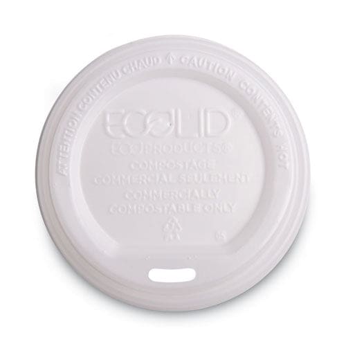Eco-Products Ecolid Renewable/compostable Hot Cup Lid Pla Fits 10 Oz To 20 Oz Hot Cups 50/pack 16 Packs/carton - Food Service -