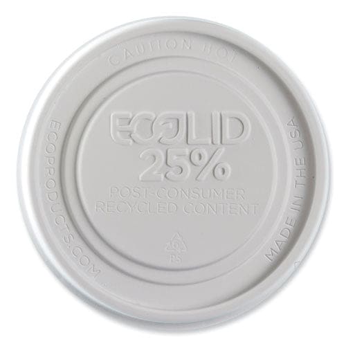 Eco-Products Evolution World Ecolid 25% Recycled Food Container Lid Fits 12 To 32 Oz Containers White Plastic 500/carton - Food Service -