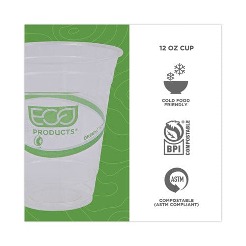 Eco-Products Greenstripe Renewable And Compostable Cold Cups 12 Oz Clear 50/pack 20 Packs/carton - Food Service - Eco-Products®