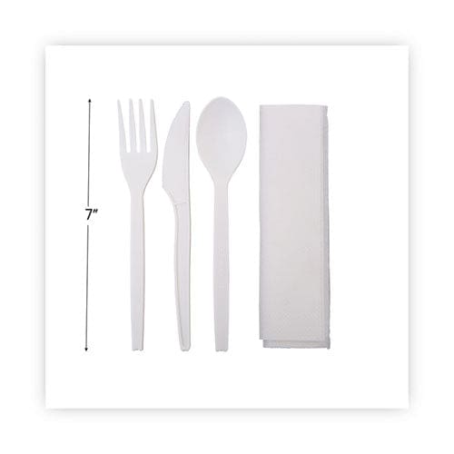 Eco-Products Polystyrenem Wrapped Cutlery Kit White 250/carton - Food Service - Eco-Products®