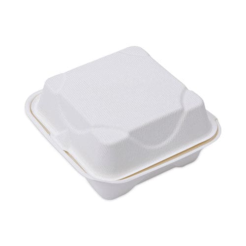 Eco-Products Renewable And Compostable Sugarcane Clamshells 6 X 6 X 3 White 50/pack 10 Packs/carton - Food Service - Eco-Products®