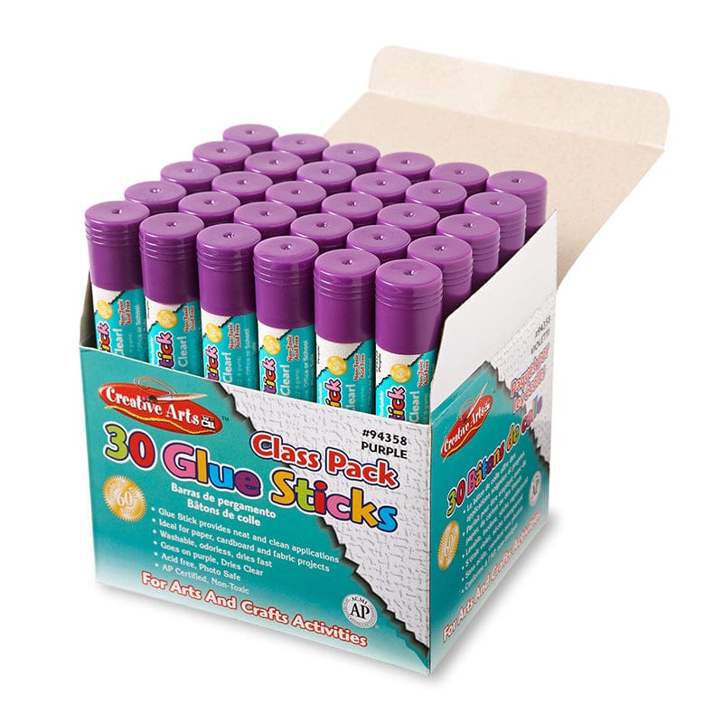 Economy Glue Classpack.28 Oz 30Ct Purple (Pack of 2) - Glue/Adhesives - Charles Leonard