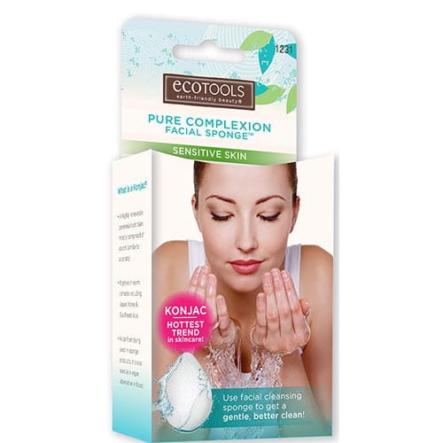 EcoTools Pure Complexion Facial Sponge - Sensitive Skin - White - Case of 12 Pieces