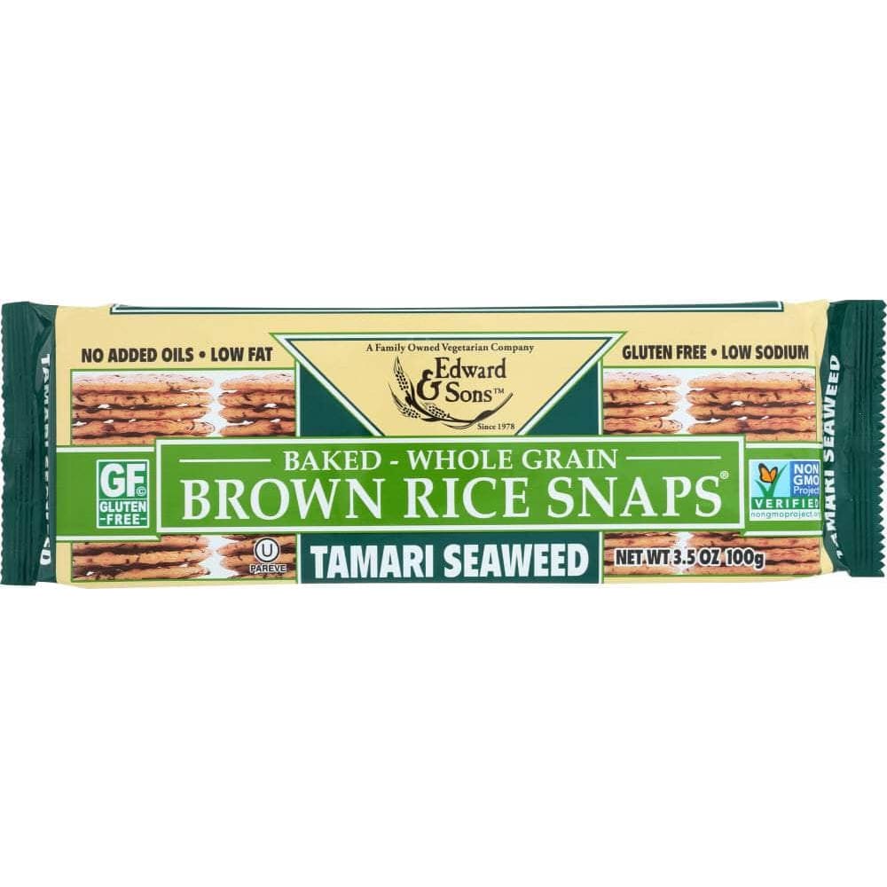 Edward & Sons Edward & Sons Brown Rice Snaps Tamari Seaweed, 3.5 oz