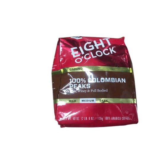 Eight O'Clock Ground Coffee, 100% Colombian Peaks, 40 Ounce - ShelHealth.Com