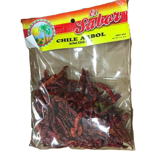 El Sabor Chile Arbol, Arbol Chili Pods, 3 oz - ShelHealth.Com