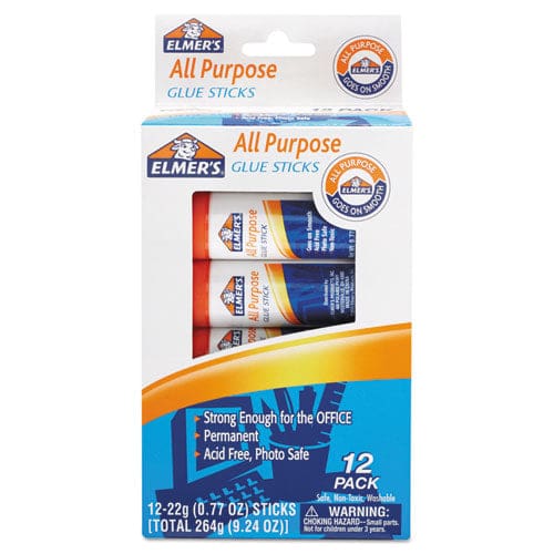 Elmer’s Disappearing Glue Stick 0.77 Oz Applies White Dries Clear 12/pack - School Supplies - Elmer’s®