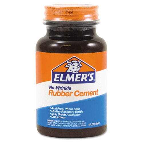 Elmer’s Rubber Cement With Brush Applicator 4 Oz Dries Clear - School Supplies - Elmer’s®