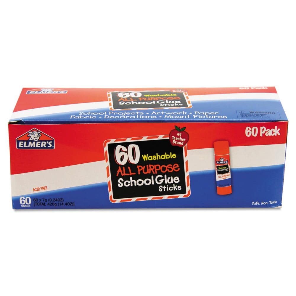 Elmer’s Washable All Purpose School Glue Sticks Clear 60ct. - Crafting - Elmer’s