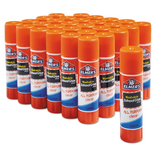 Elmer’s Washable School Glue Sticks 0.77 Oz Applies White Snd Dries Clear 30/box - School Supplies - Elmer’s®