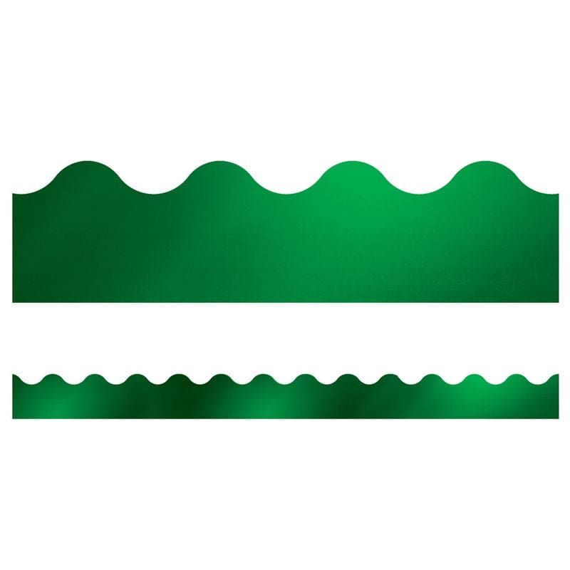 Emerald Green Foil Scallopd Borders Sparkle And Shine (Pack of 12) - Border/Trimmer - Carson Dellosa Education