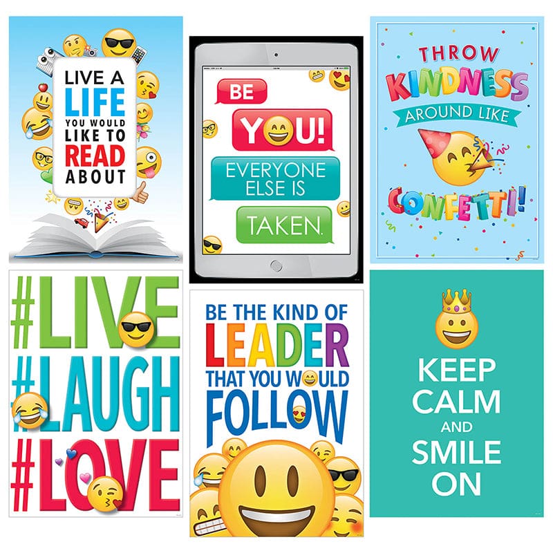 Emoji Fun Inspire U 6 Pack Posters (Pack of 2) - Motivational - Creative Teaching Press