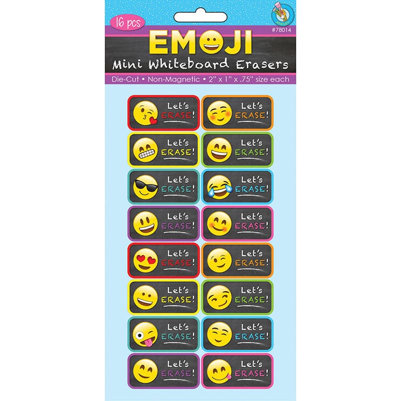 Emojis Mini Wboard Eraser 16/Pk (Pack of 2) - Erasers - Ashley Productions