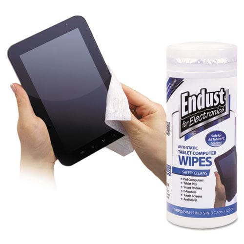 Endust for Electronics Tablet And Laptop Cleaning Wipes 5 X 7 Unscented White 70/tub - School Supplies - Endust® for Electronics