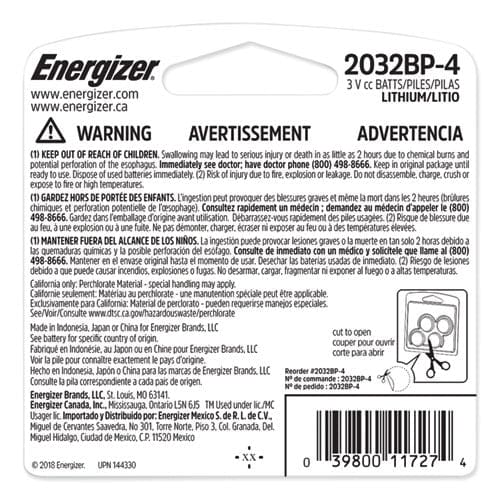 Energizer 2032 Lithium Coin Battery 3 V 4/pack - Technology - Energizer®