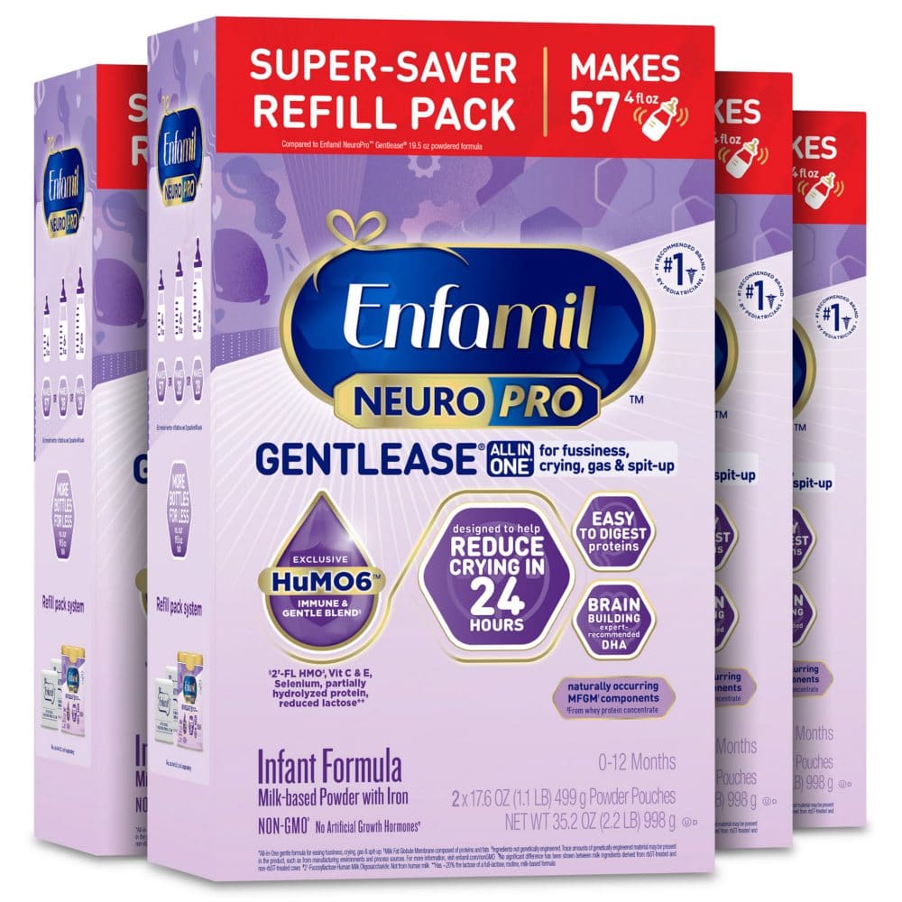Enfamil NeuroPro Gentlease Infant Formula Milk-Based Powder with Iron (35.2 oz. 4 pk.) - New Grocery & Household - Enfamil NeuroPro
