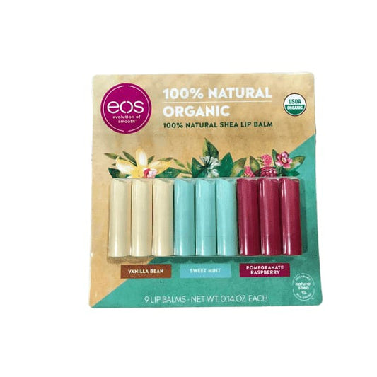 EOS Organic Lip Balm Care Collection, 9 Pack - ShelHealth.Com