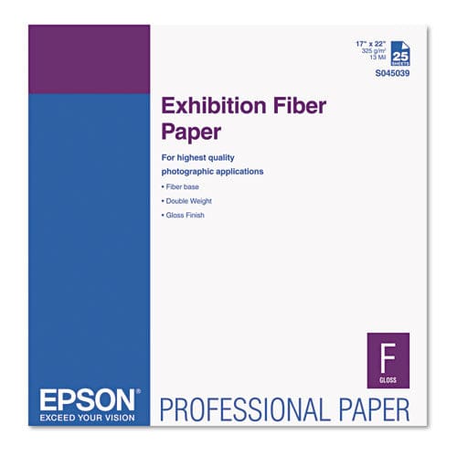 Epson Exhibition Fiber Paper 13 Mil 8.5 X 11 White 25/pack - School Supplies - Epson®