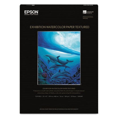 Epson Exhibition Textured Watercolor Paper 22 Mil 13 X 19 Matte White 25/pack - School Supplies - Epson®