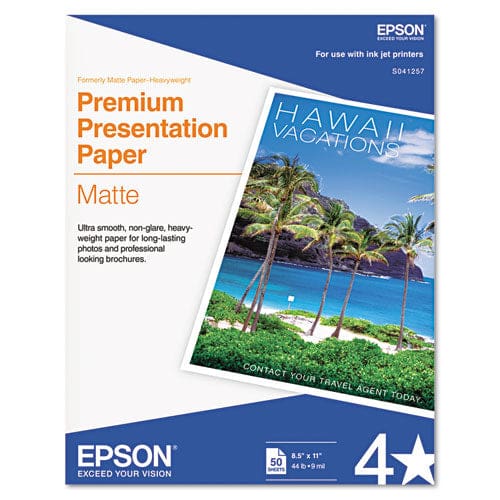 Epson Premium Matte Presentation Paper 9 Mil 11 X 14 Matte Bright White 50/pack - School Supplies - Epson®