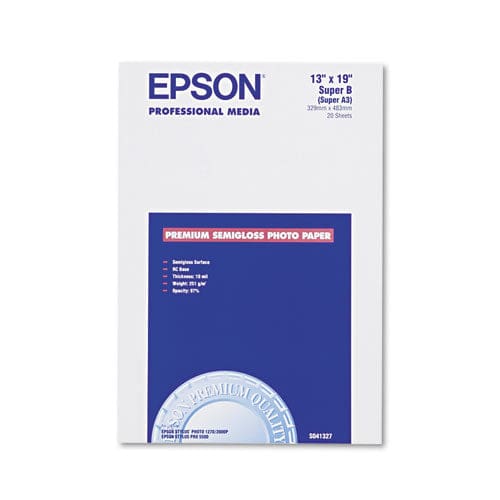 Epson Premium Photo Paper 10.4 Mil 13 X 19 Semi-gloss White 20/pack - School Supplies - Epson®