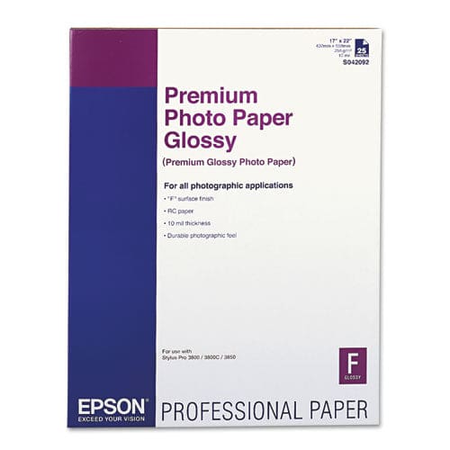 Epson Premium Photo Paper 10.4 Mil 17 X 22 High-gloss White 25/pack - School Supplies - Epson®