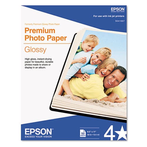 Epson Premium Photo Paper 10.4 Mil 8.5 X 11 High-gloss White 50/pack - School Supplies - Epson®