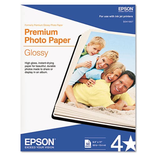 Epson Premium Photo Paper 10.4 Mil 8.5 X 11 Semi-gloss White 20/pack - School Supplies - Epson®