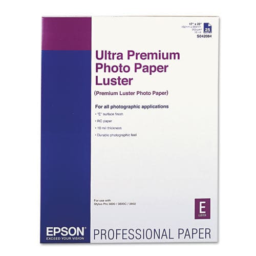 Epson Ultra Premium Photo Paper 10 Mil 17 X 22 Luster White 25/pack - School Supplies - Epson®