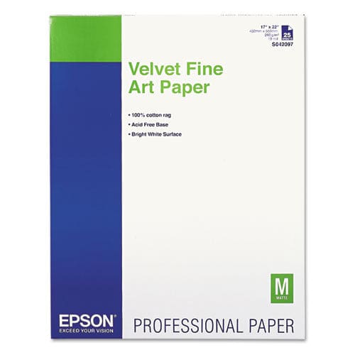 Epson Velvet Fine Art Paper 17 X 22 White 25/pack - School Supplies - Epson®