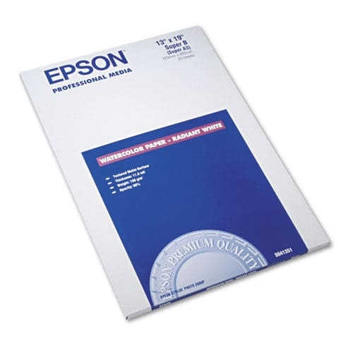Epson Watercolor Radiant White Inkjet Paper 11.5 Mil 13 X 19 Matte White 20/pack - School Supplies - Epson®