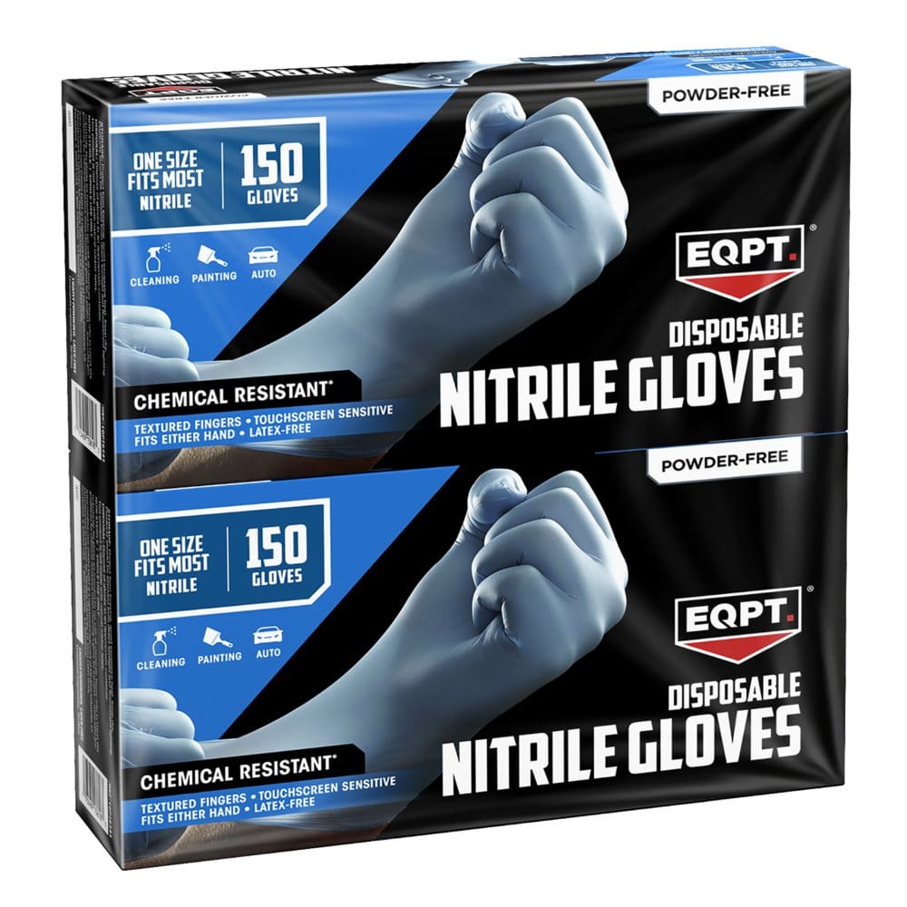 EQPT Industrial Powder-Free Nitrile Gloves Blue (150 ct./pk. 2 pk.) - New Grocery & Household - EQPT Industrial