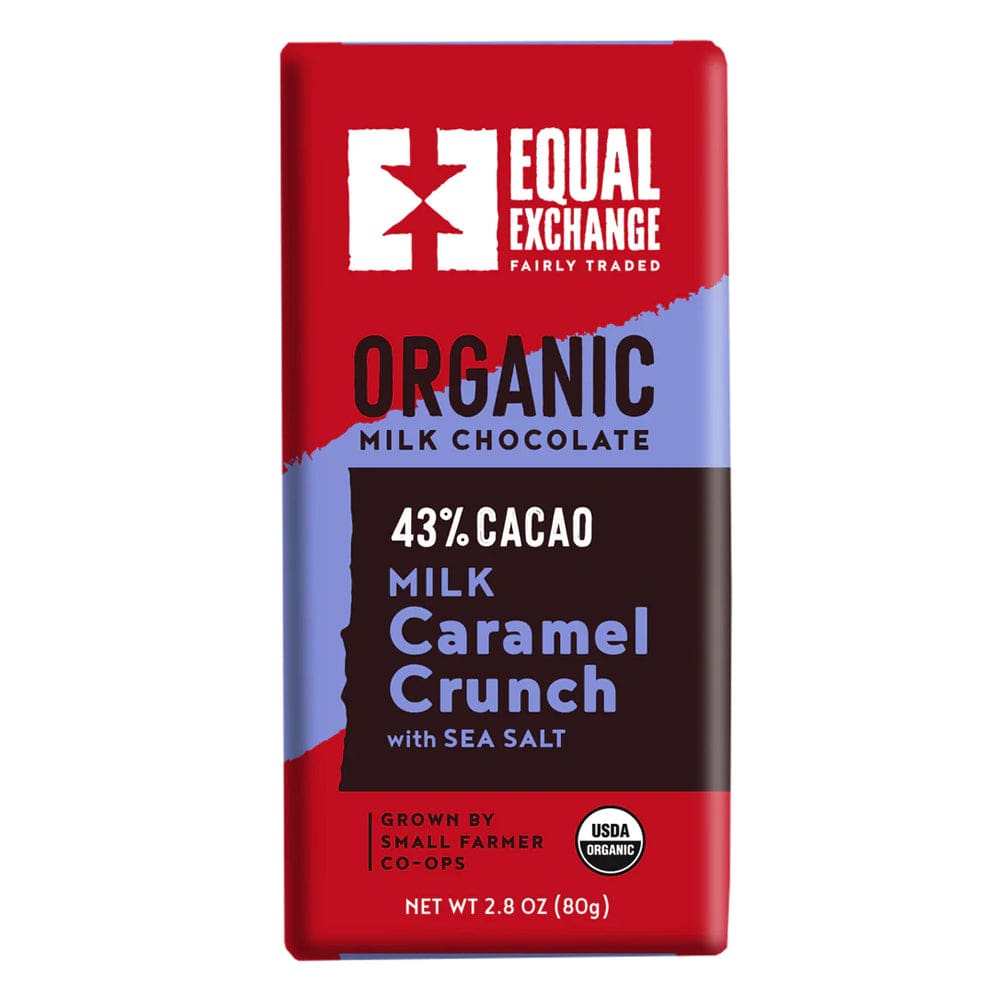 EQUAL EXCHANGE: Organic Milk Chocolate Caramel Crunch With Sea Salt 43% Cacao 2.8 oz - Grocery > Refrigerated - EQUAL EXCHANGE