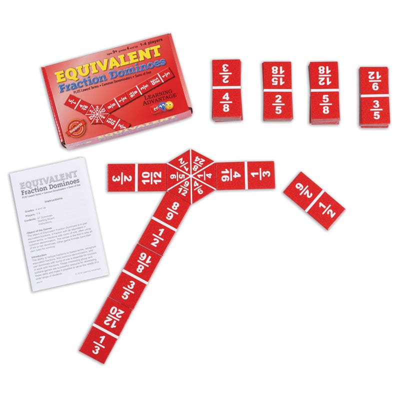 Equivalent Fraction Dominoes (Pack of 3) - Dominoes - Learning Advantage