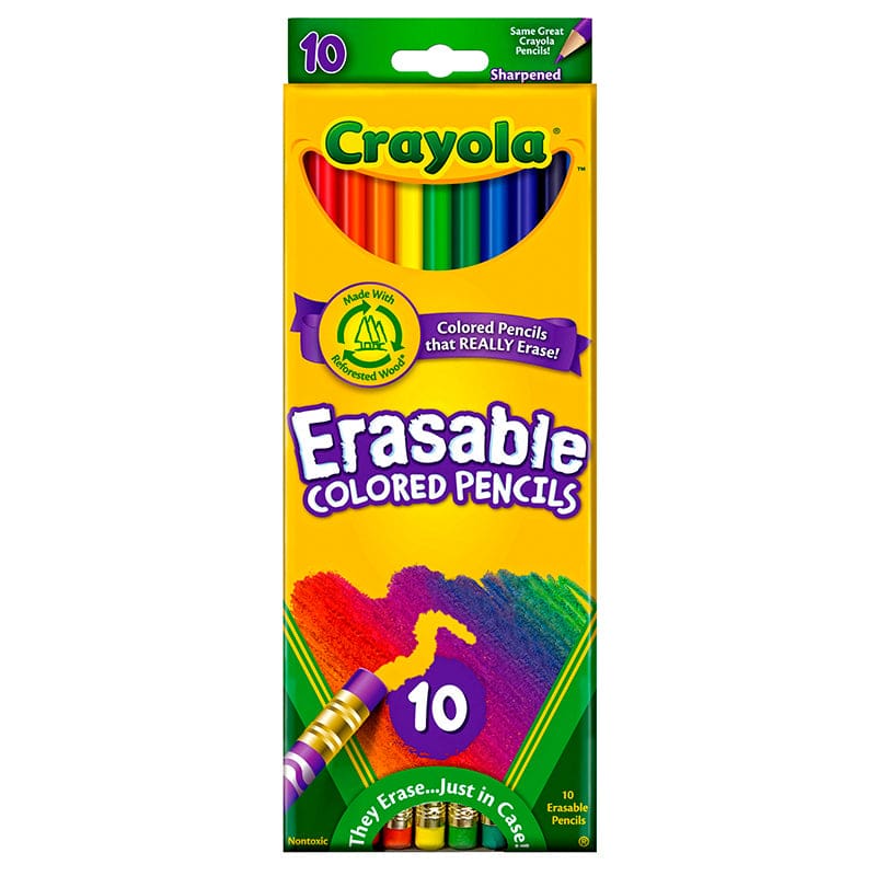 Erasable Colored Pencils 10 Color Set (Pack of 10) - Colored Pencils - Crayola LLC