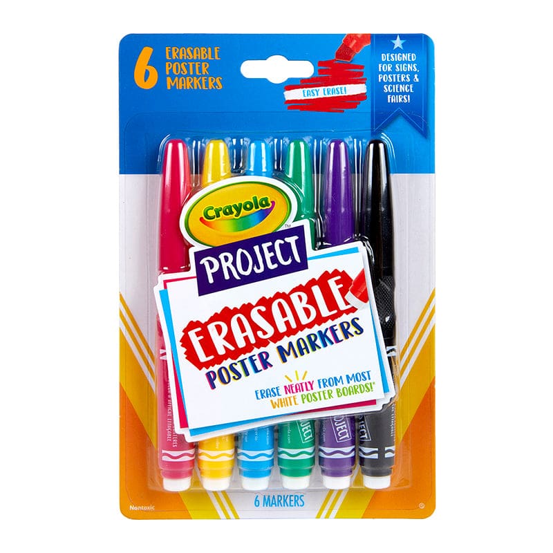Erasable Poster Markers Pack Of 6 Crayola Project (Pack of 3) - Markers - Crayola LLC