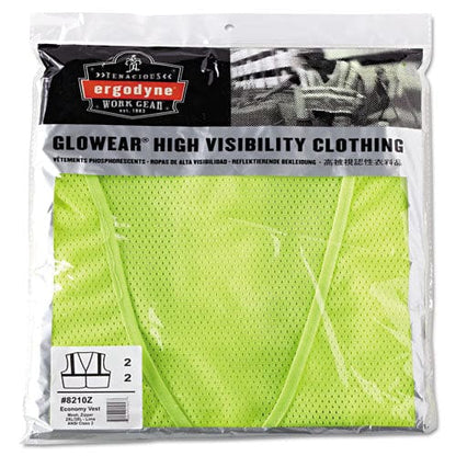 ergodyne Glowear 8210z Class 2 Economy Vest Polyester Mesh Zipper Closure 2x-large To 3x-large Lime - Janitorial & Sanitation - ergodyne®