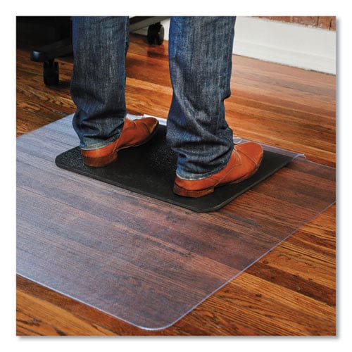ES Robbins Sit Or Stand Mat For Carpet Or Hard Floors 36 X 53 With Lip Clear/black - Janitorial & Sanitation - ES Robbins®