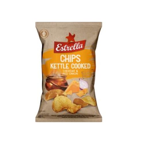 ESTRELLA KETTLE Cheddar Cheese & Onion Flavors Chips 4.23 oz. (120 g.) - Estrella