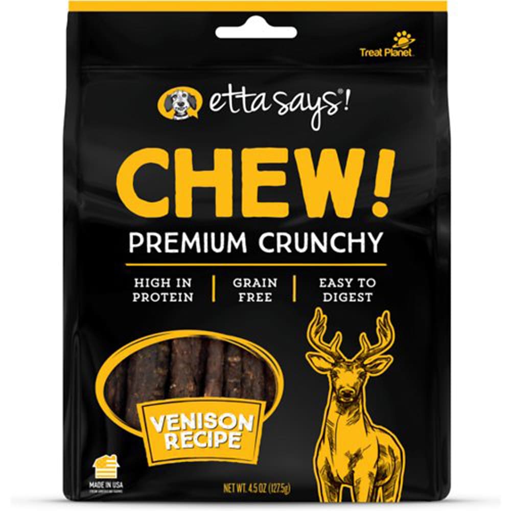 Etta Says Chew! Premium Crunchy Venison Chew; Wt 4.5Oz - Pet Supplies - Etta Says!