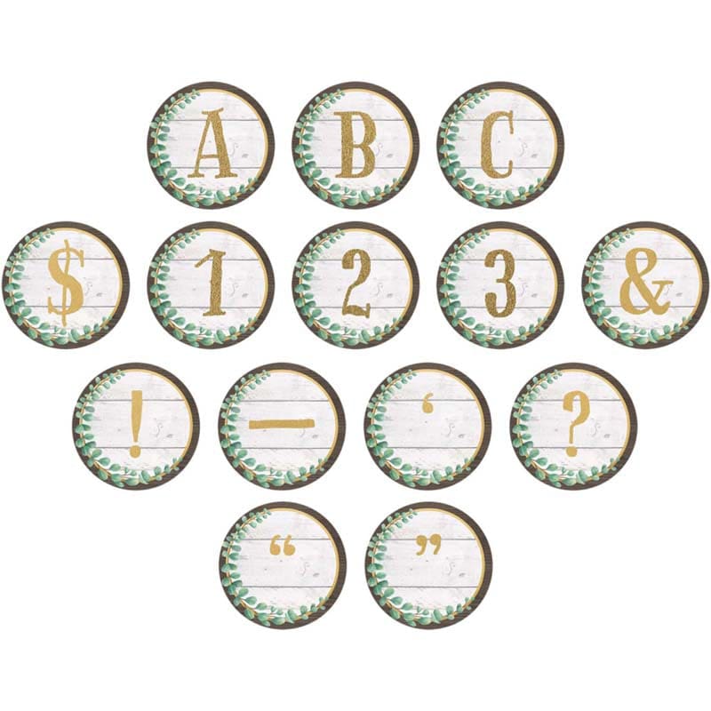 Eucalyptus Circle Letters (Pack of 3) - Letters - Teacher Created Resources