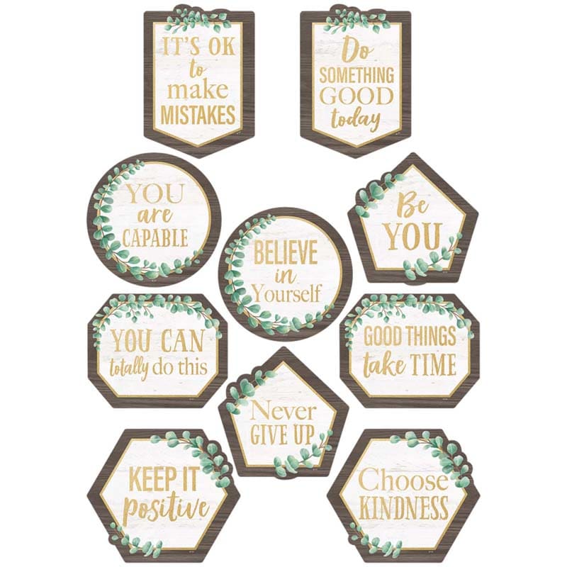 Eucalyptus Positive Sayings Accents (Pack of 8) - Accents - Teacher Created Resources