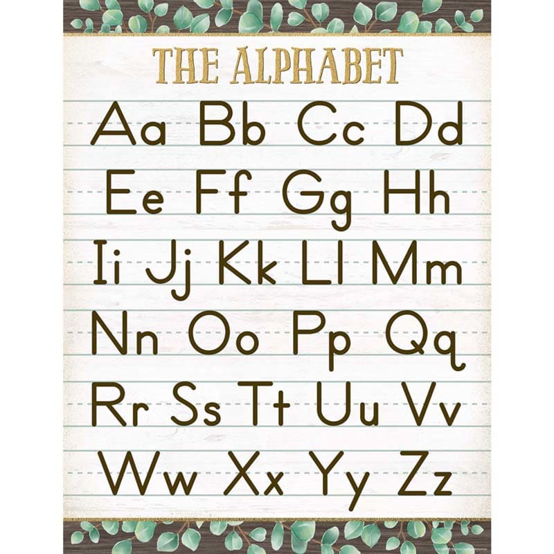 Eucalyptus The Alphabet Chart (Pack of 12) - Language Arts - Teacher Created Resources