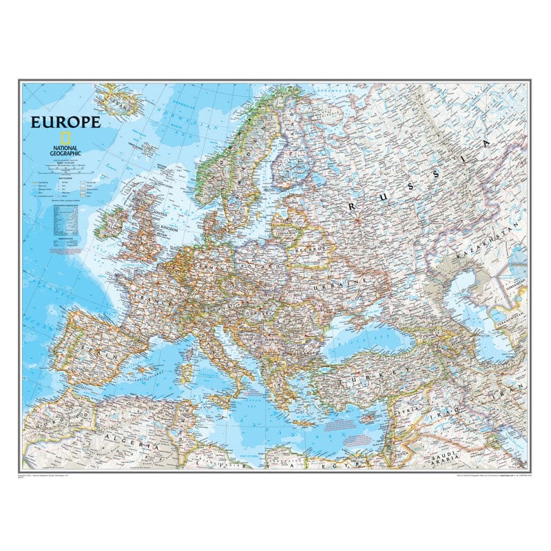 Europe Wall Map 30 X 24 - Maps & Map Skills - National Geographic Maps