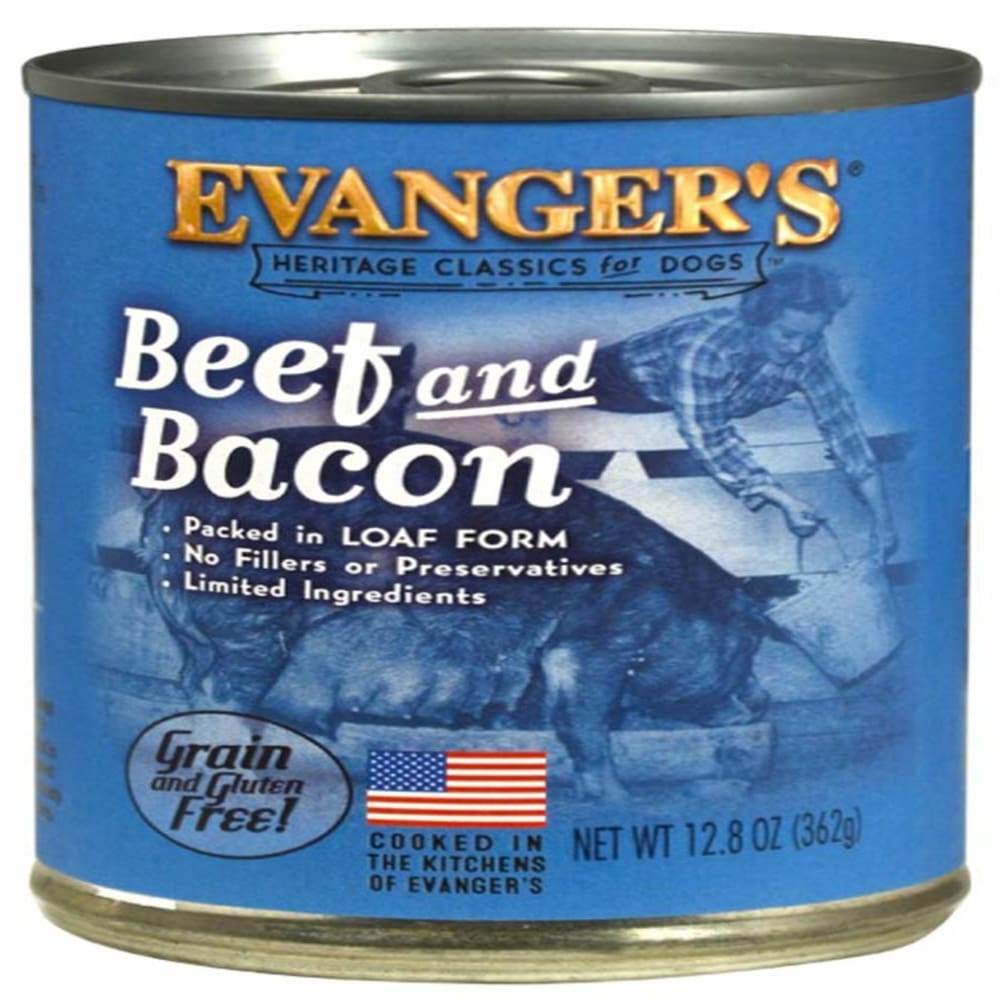 Evangers Heritage Classic Beef and Bacon Canned Dog Food 12.8 oz 12 Pack - Pet Supplies - Evangers