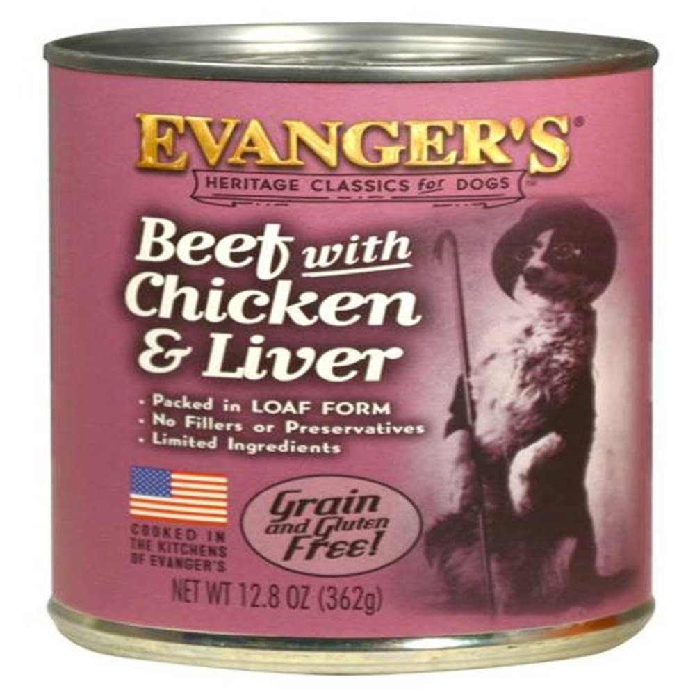 Evangers Heritage Classic Beef Chicken and Liver Canned Dog Food 12.8 oz 12 Pack - Pet Supplies - Evangers