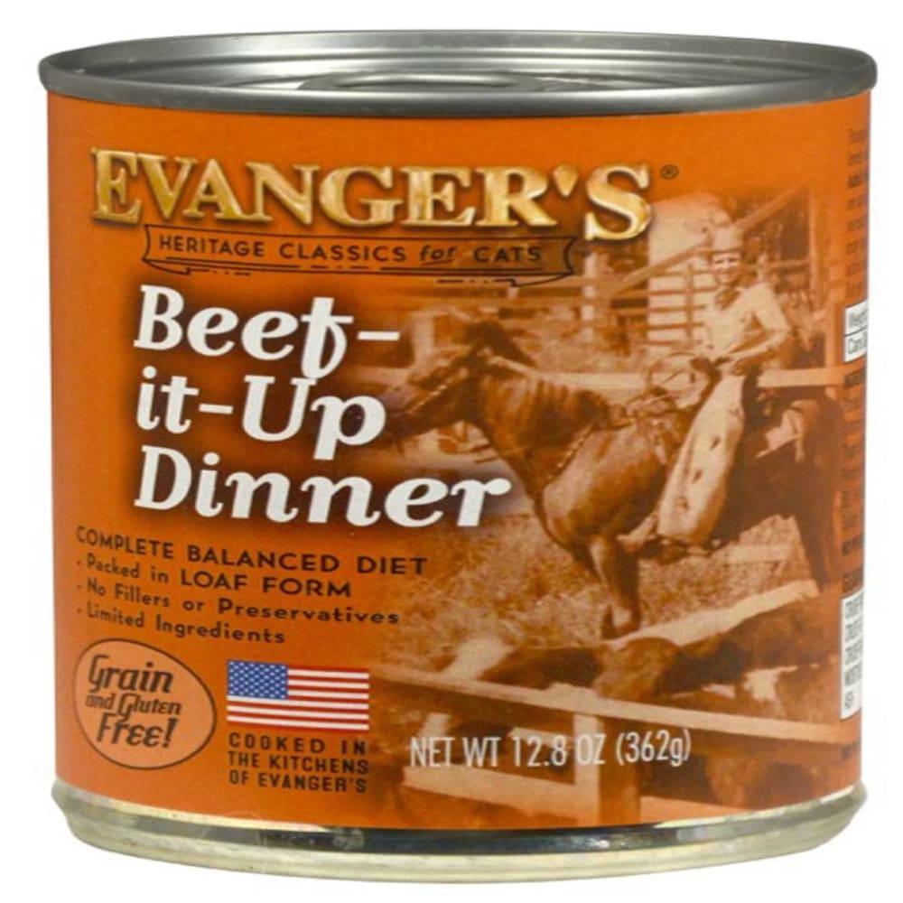 Evangers Heritage Classic Beef It Up Dinner Canned Cat Wet Food 12.8 oz 12 Pack - Pet Supplies - Evangers