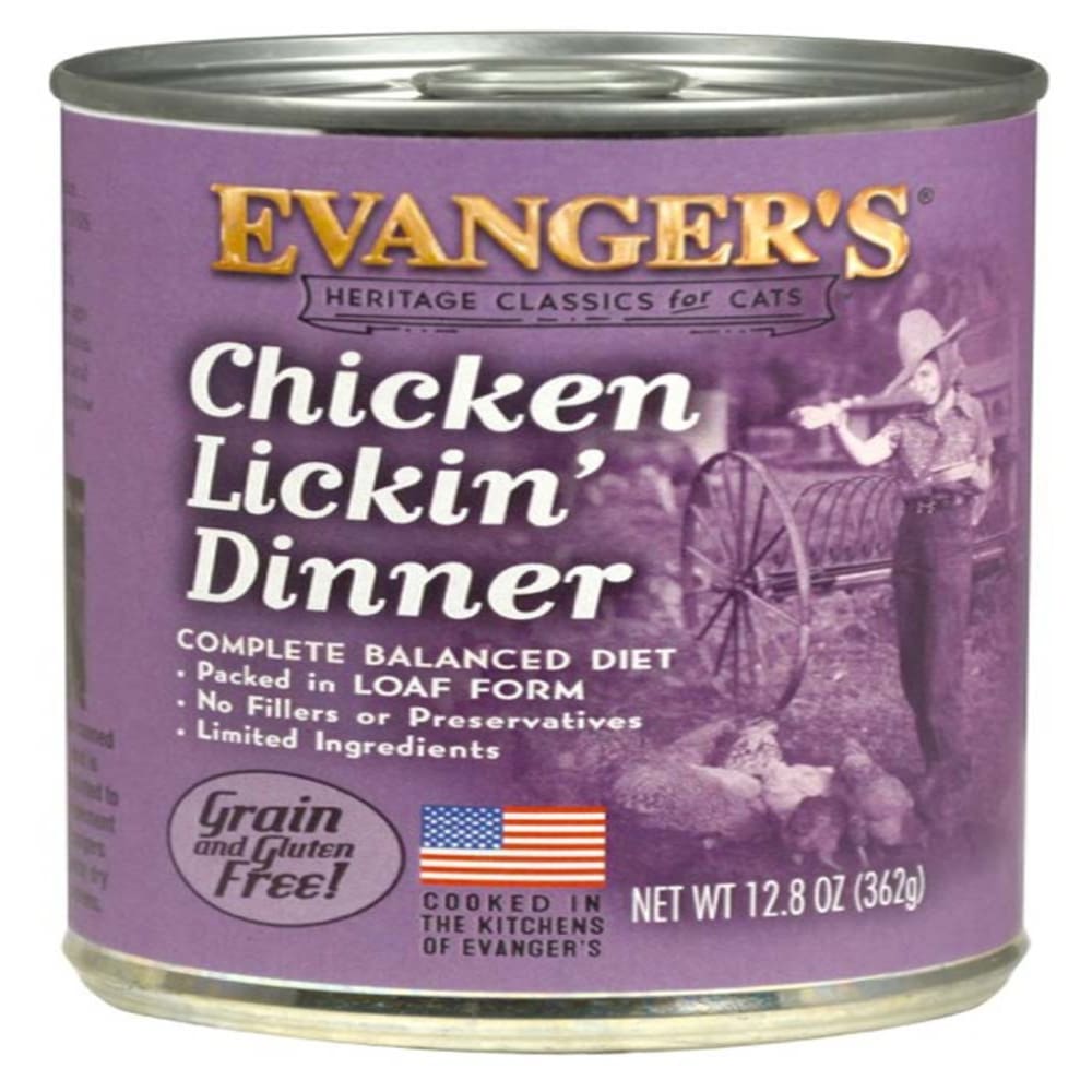Evanger’s Heritage Classic Chicken Lickin’ Dinner Canned Cat Wet Food 12.8 oz 12 Pack - Pet Supplies - Evanger’s