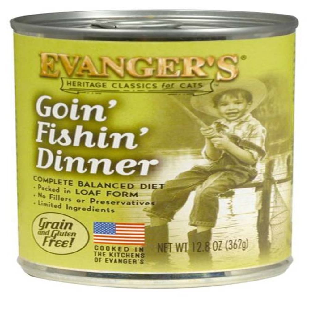 Evangers Heritage Classic Goin Fishin Dinner Canned Cat Wet Food 12.8 oz 12 Pack - Pet Supplies - Evangers